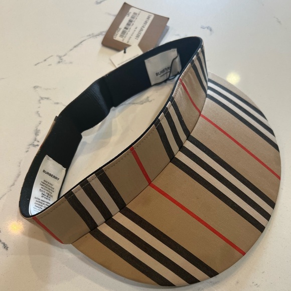 Burberry Beige Heritage Stripe elastic Visor - Picture 3 of 5